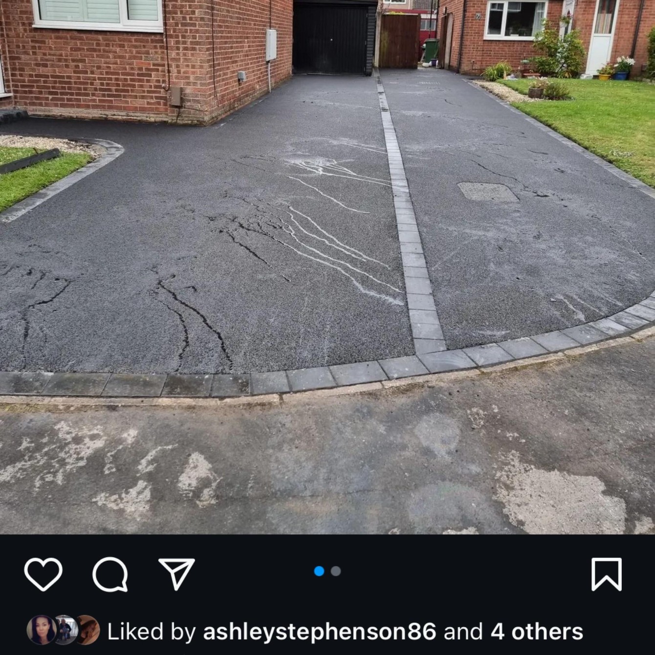 Instagram: tarmac driveway with central block divider