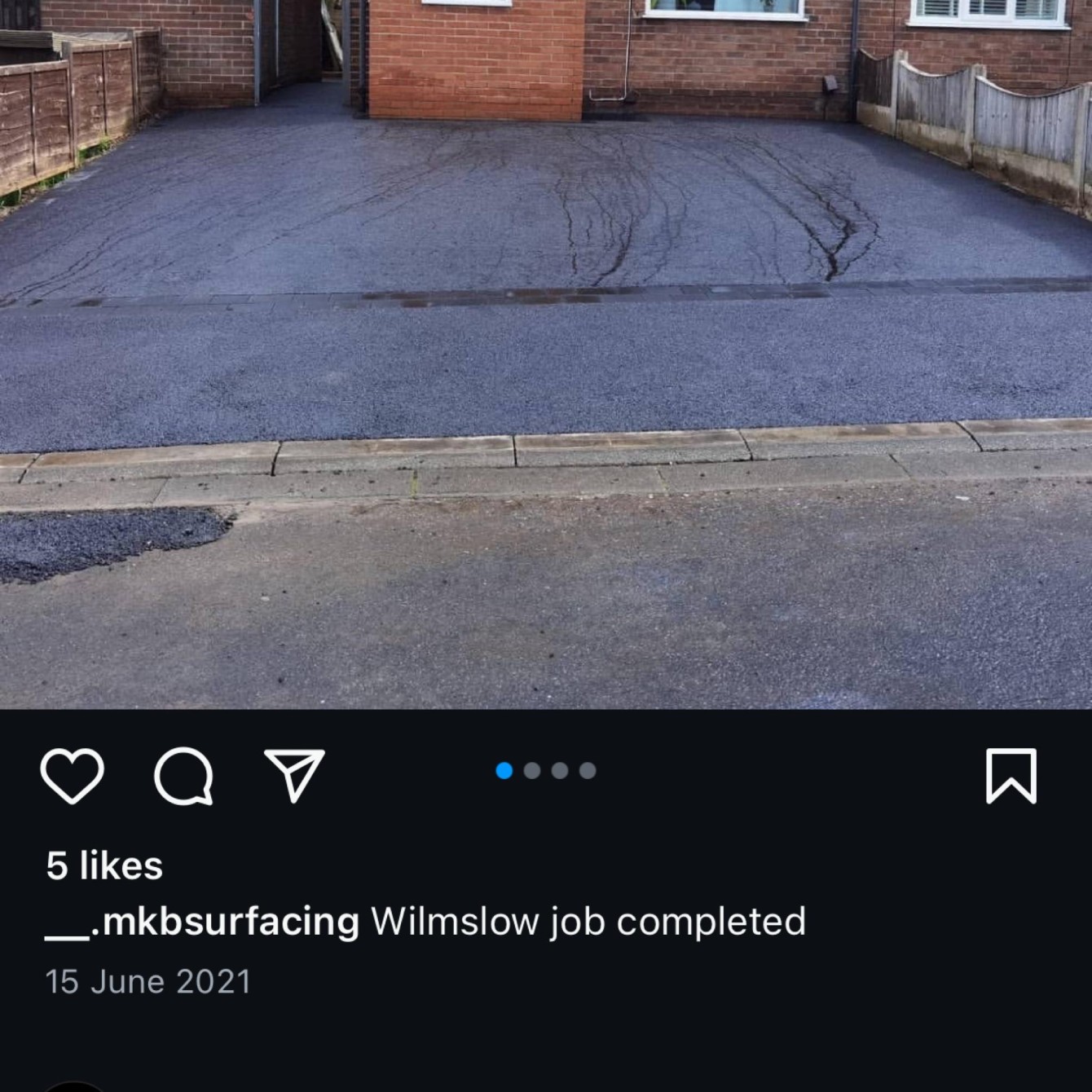 Instagram __mkbsurfacing: Wilmslow tarmac job completed